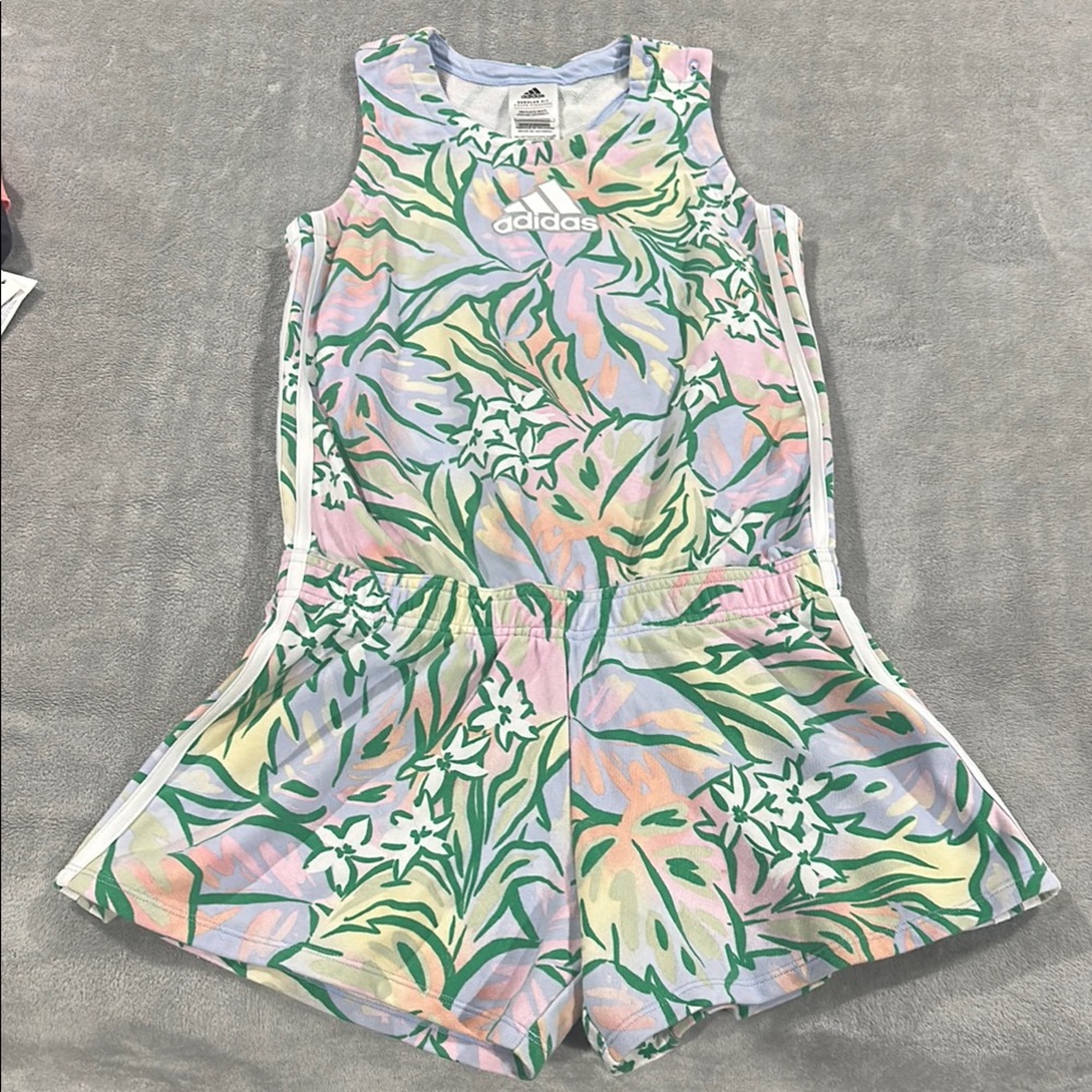 🌸Adidas Kids Floral Print Shorts Romper 🌸